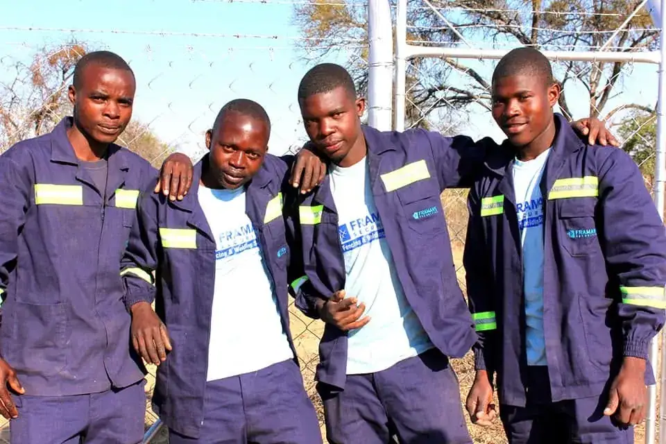 Framans field team standing together during an installation project
