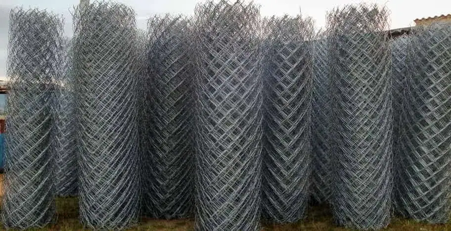 Rolls of wire mesh materials ready for installation